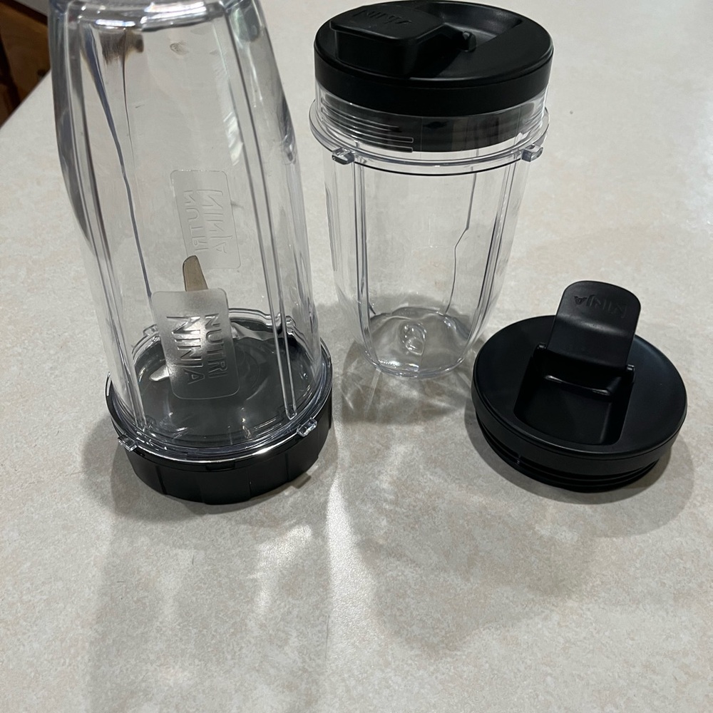 Ninja Clear Blender Cups with Black Lids